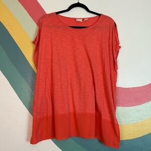 Chico's Womens Top Blouse Pink Orange Size 1